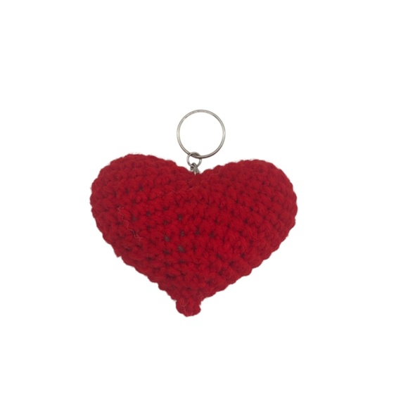 Crochet Heart Bag Charm ❤️ Love On The Go Red Heart Keychain Bag Accesso… - Picture 3 of 17